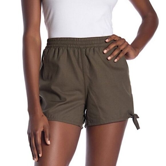 Madewell Pull-On Side Tie Army Green Shorts Small - Picture 1 of 5